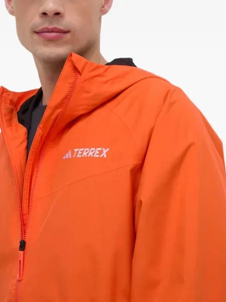 Geacă Adidas cu dungi alergare cu glugă verde