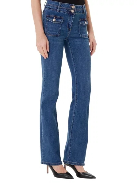 Morgan jeans medium waist albastru