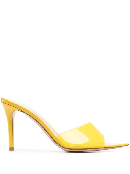 Papuci tip mules Gianvito Rossi transparente galben