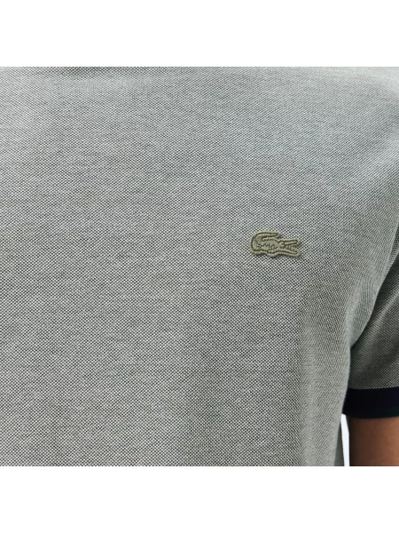 Lacoste Koszulka Z Dżerseju Z Kwiatowym Nadrukiem szara