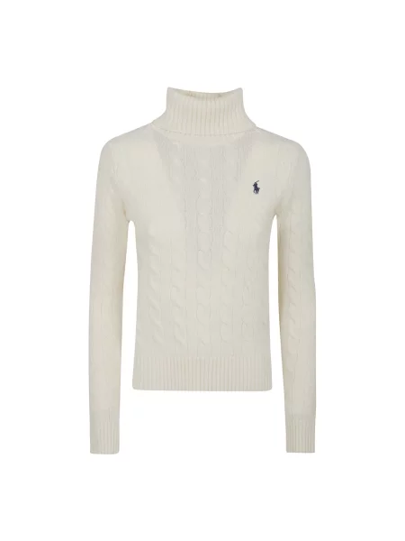 Polo Ralph Lauren Wełniany sweter z zawartością kaszmiru Kobiety Kaszmir jednolity S biały