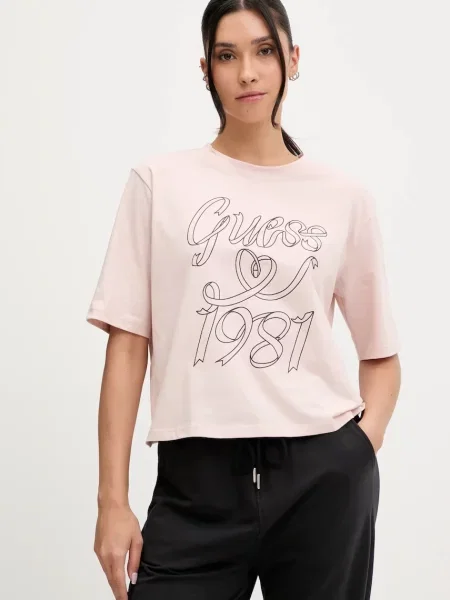 Тениска Guess MISTY дамска розово
