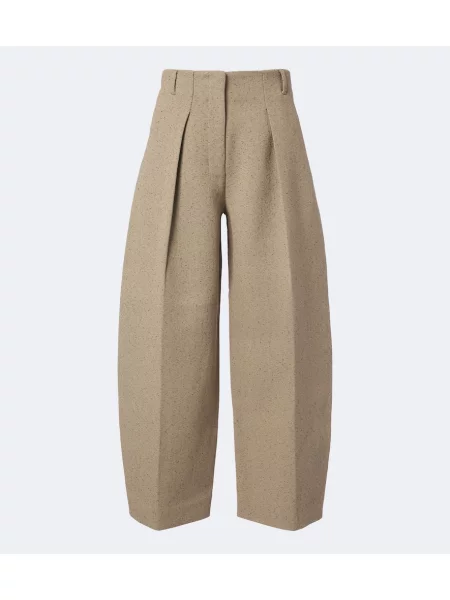 Pantaloni Jacquemus de lână bej