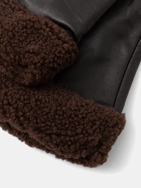 Кожаные перчатки Answear.lab коричневые