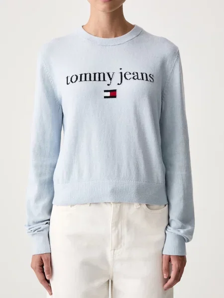 Tommy Jeans пуловер дамски с добавена вълна синьо