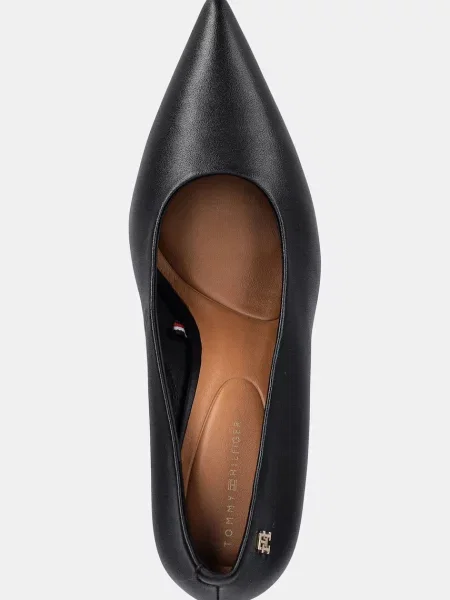 Tommy Hilfiger Кожени обувки с тънък TH SMOOTH LEATHER PUMP черно