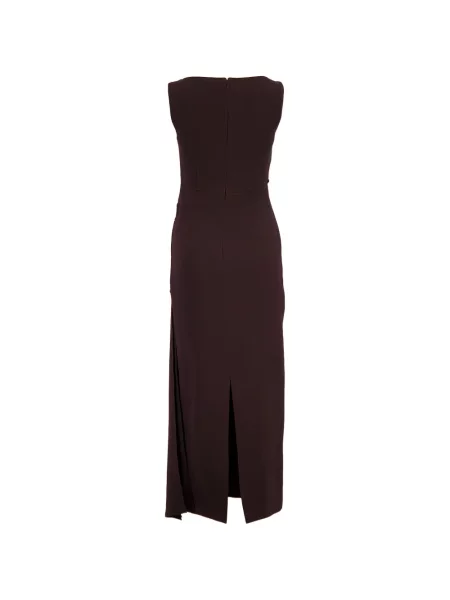 Rochie midi Roland Mouret fără mâneci drapată maro