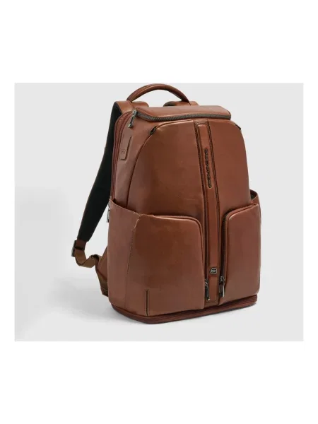 Torba na laptopa Piquadro skórzana brązowa