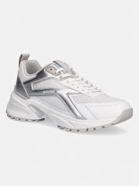 Pantofi alergare Calvin Klein plasă alergare alb