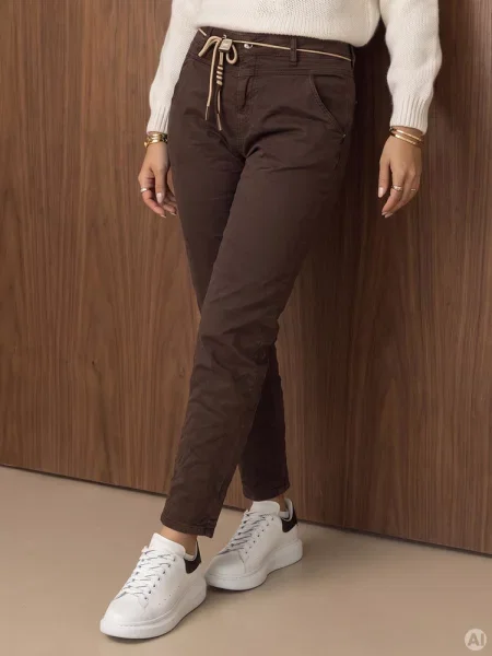 Spodnie jeansowe mom fit STREETSTYLE Dstreet brązowe