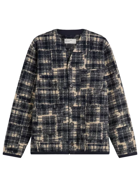 Sweter Universal Works polarowy w kratę