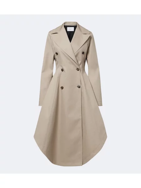 Palton Alaïa asimetric din poplin gri