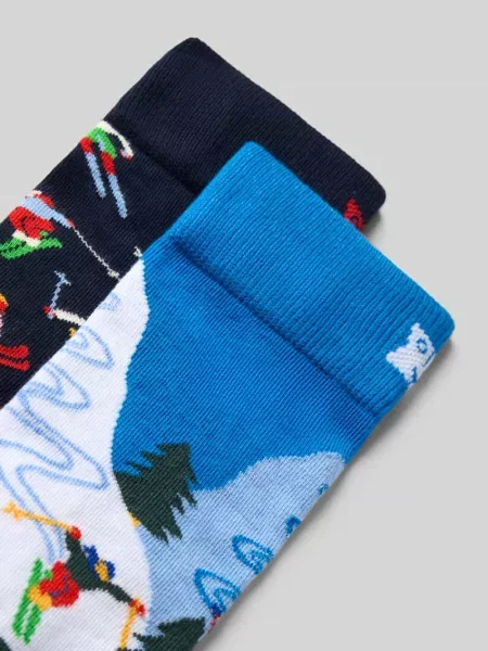 Skarpety z elastycznej mieszanki bawełny model Winter Sports' Happy Socks białe