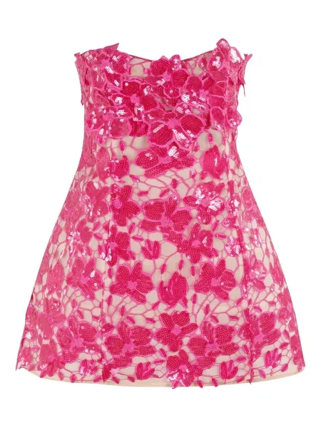 Haftowana sukienka mini Retrofete w kwiatki garniturowa