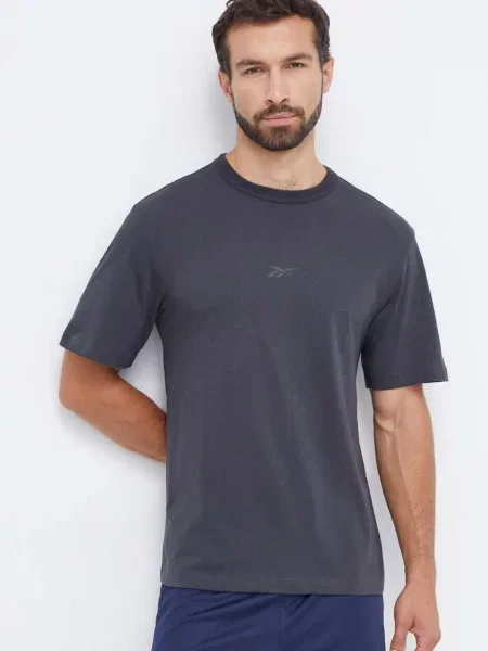Футболка Reebok з принтом сірий