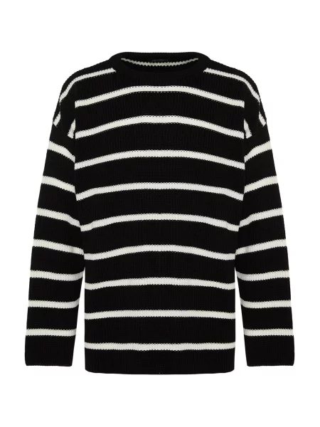 Trendyol Pulover negru alb