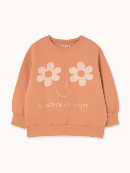 Tinycottons Dětská mikina FLOWERS EYES GRAPHIC SWEATSHIRT oranžová