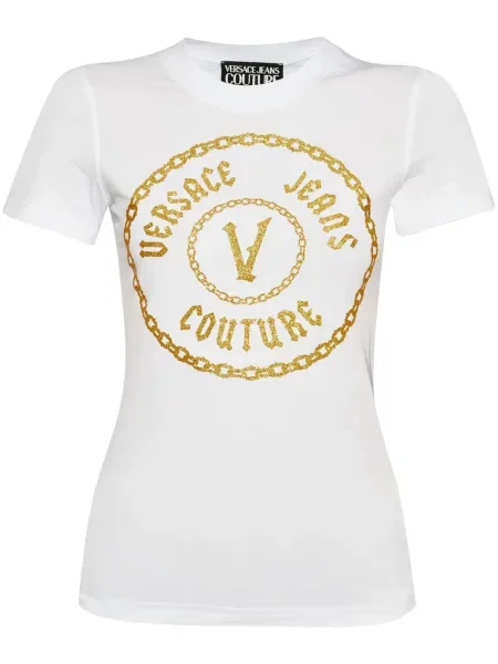 Tricou Versace Jeans Couture cu imagine alb
