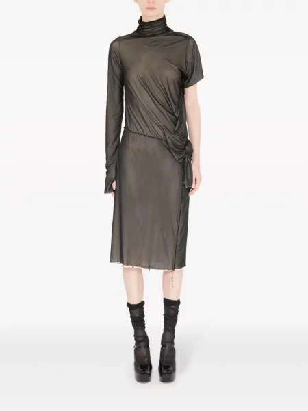 Asimetriška kostiumas midi suknelė Maison Margiela iki kelių juoda