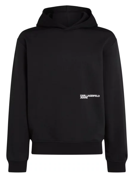 Geacă de blugi Karl Lagerfeld Jeans cu glugă negru