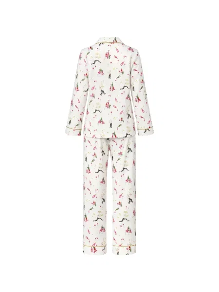 Lung pijamale Bedhead Pajamas cu imagine alb