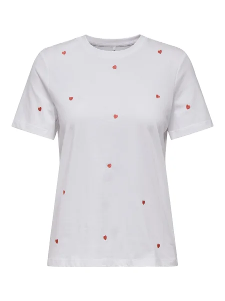 ONLY Tricou ONLKETTY roșu alb