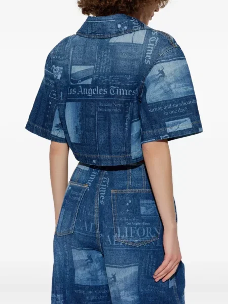 Cropp top Palm Angels cu imagine albastru