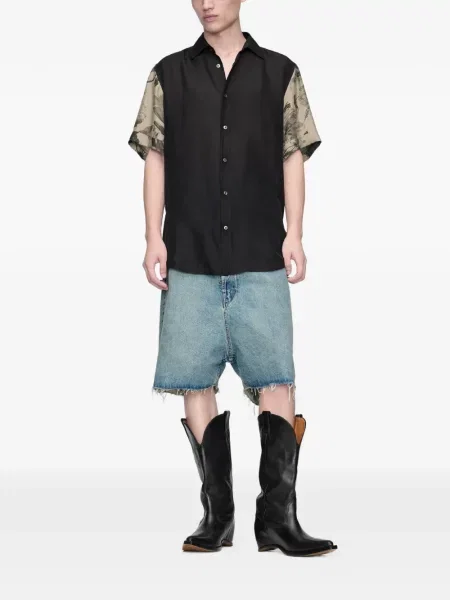 Cămașă Maison Margiela cu model floral negru