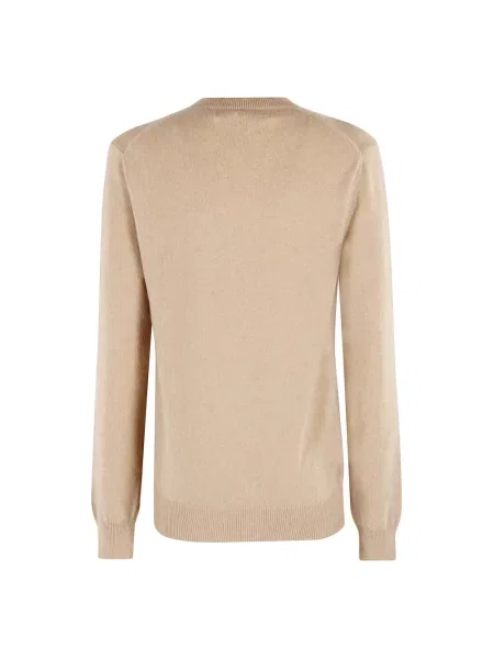 Dzianinowy sweter Comme Des Garcons Play z dżetami brązowy