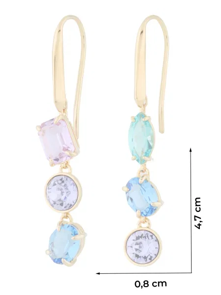 Swarovski Uhani Gema Zlata modra