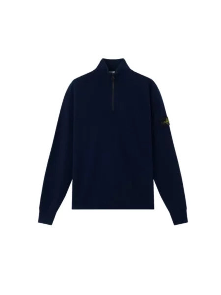 Dzianinowy sweter Stone Island z kamieniami niebieski