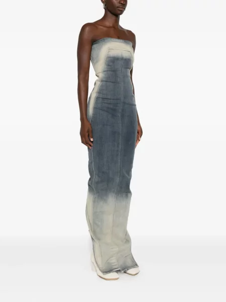 Sukienka jeansowa Rick Owens bez ramiączek garniturowa niebieska