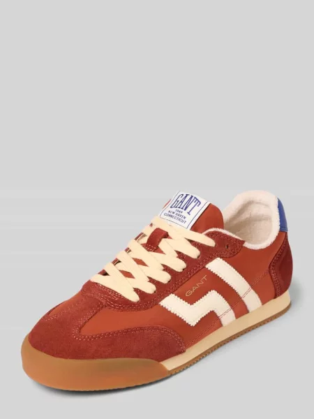 Sneakersy z mieszanki skóry i tkaniny model Beylana' Gant pomarańczowe