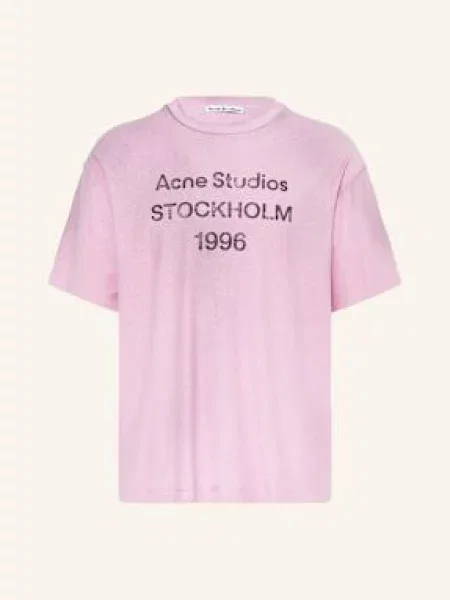 Acne Studios Tričko růžová černá