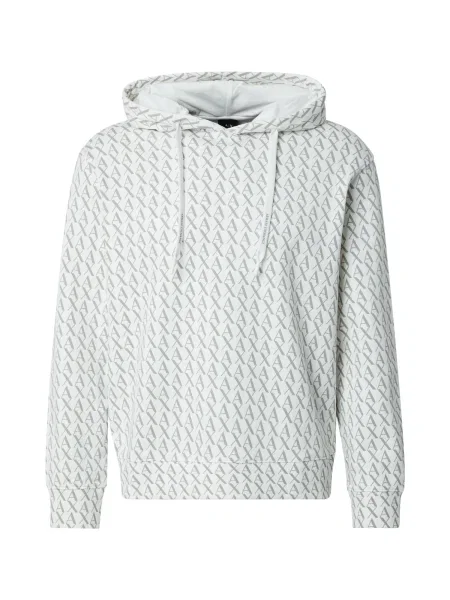 ARMANI EXCHANGE Mikina světle šedá bílá