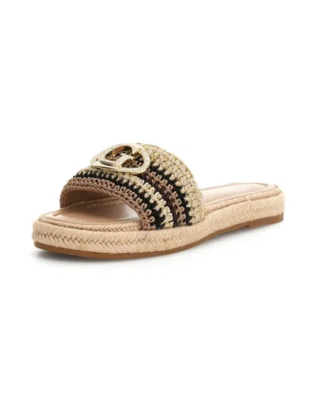 GUESS Saboți KAYLIS brocart / maro mokka / negru bej