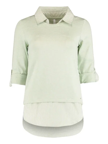 Hailys Pulover Linda verde deschis alb