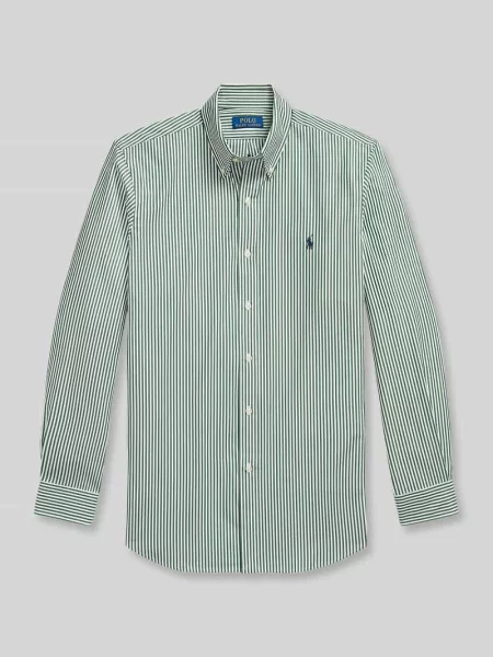 Koszula casualowa o kroju custom fit z mieszanka bawełny Polo Ralph Lauren zielona