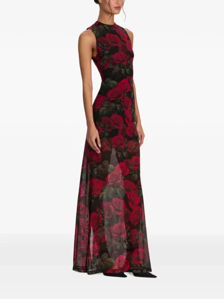 Gėlėtas raštuotas maxi suknele Alice + Olivia juoda
