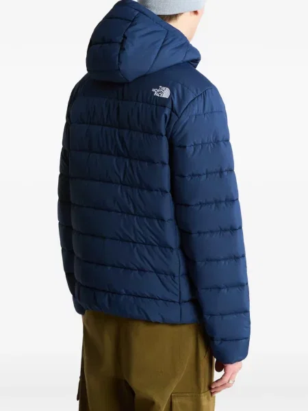 Geacă The North Face cu glugă albastru