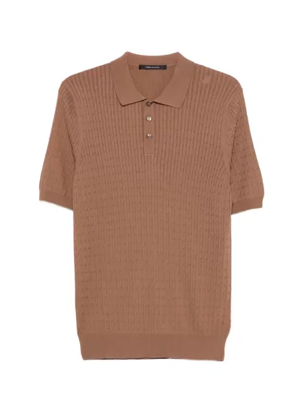 Tricou polo Tagliatore tricotate maro