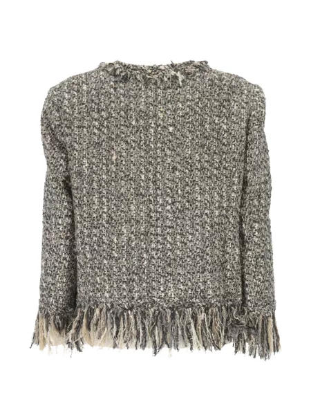 Geacă Thelaurent cu franjuri din tweed gri