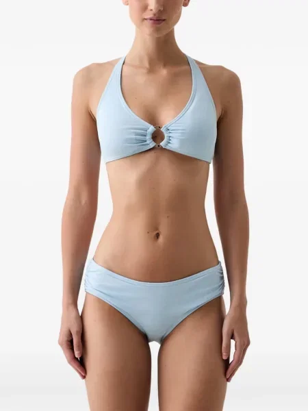 Costum de baie Michael Michael Kors cu gât halter cu platformă cu imagine maro