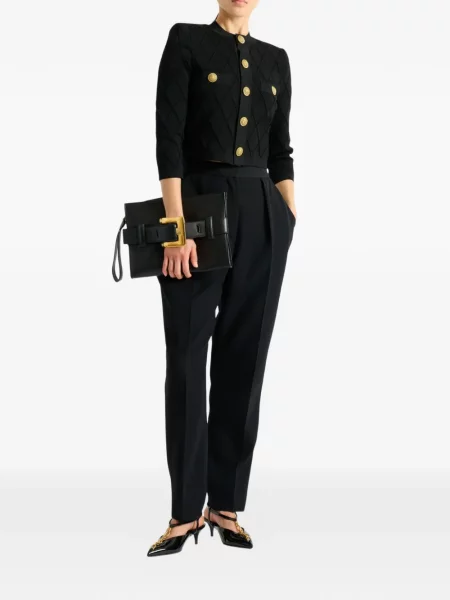 Decupat cardigan Balmain tricotate negru