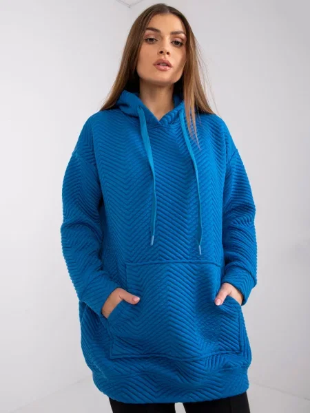 Hanorac Fashionhunters tricotate albastru