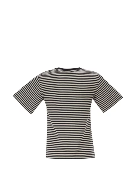 Tricou Weekend Max Mara cu broderie cu dungi negru
