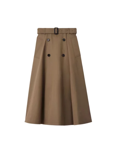 Spódnica midi Burberry do kolan brązowa