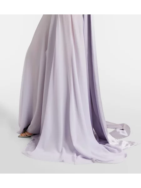 Rochie Mcqueen cu funde din satin violet