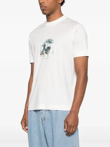 Μπλούζα Emporio Armani με στρογγυλή λαιμόκοψη λευκό