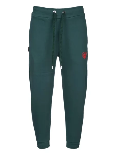 Kalhoty Family First se srdcovým vzorem zelené